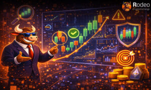 راهنمای تصویری تحلیل نمودارهای مالی و پیش‌بینی قیمت اتریوم و بیت‌کوین با استفاده از الگوهای شمعی و ابزارهای مانیتورینگ حرفه‌ای بازار.